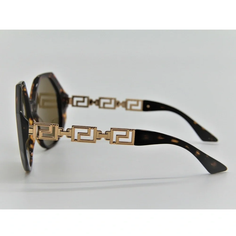 NEW VERSACE VE4395 108/73 WOMEN’S OVERSIZED SUNGLASSES MOD 4395 HAVANA BROWN